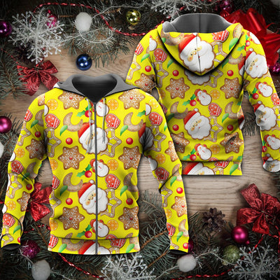 Christmas Santa Snowman Gingerbread And Sweets - Hoodie - Owls Matrix LTD