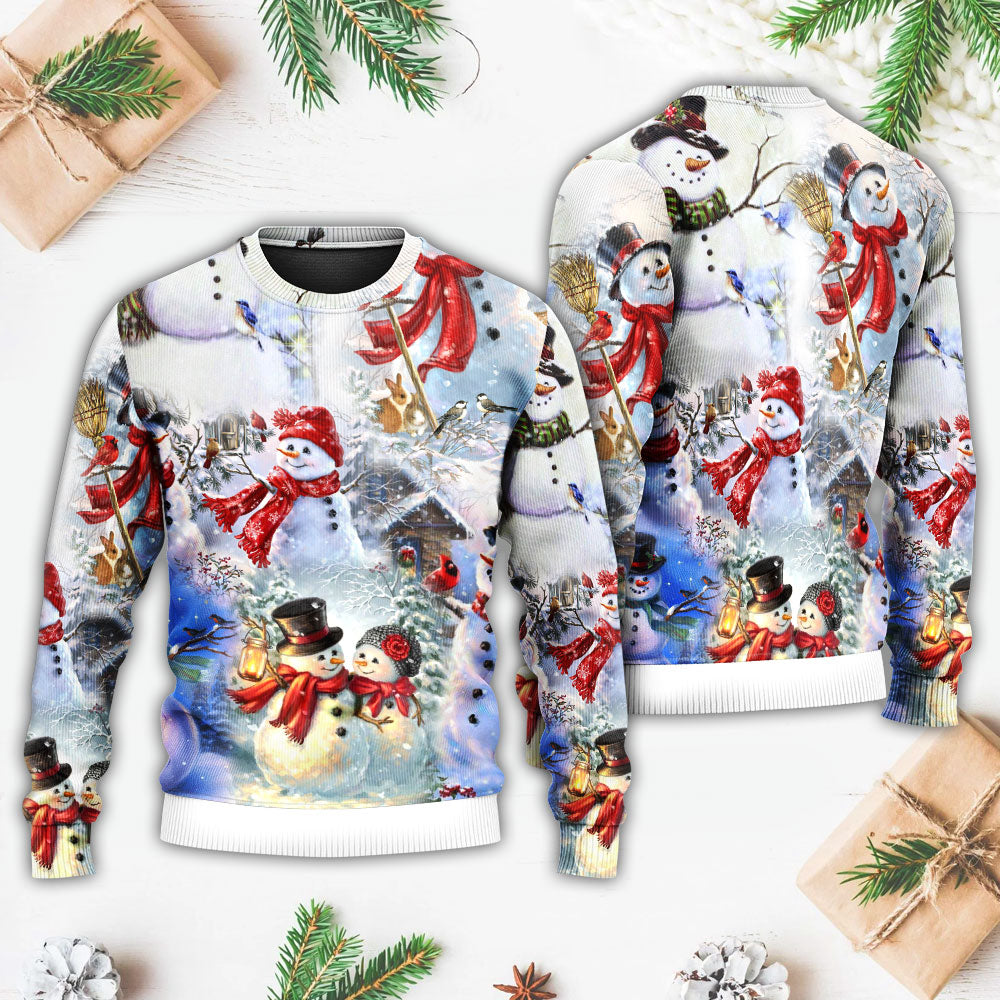 Snowman Christmas Merry Xmas - Sweater - Ugly Christmas Sweaters - Owls Matrix LTD