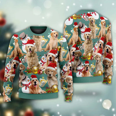 Golden Retriever Merry Christmas - Sweater - Ugly Christmas Sweaters - Owls Matrix LTD