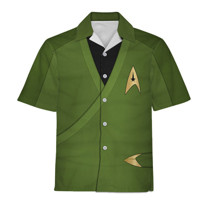 Star Trek Gearhomie Captain Pike Green Costume - Hawaiian Shirt