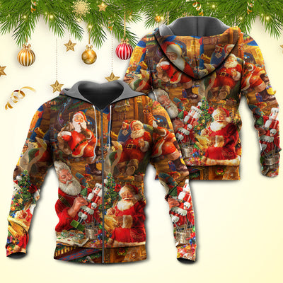 Christmas Funny Santa Claus Gift Xmas Is Coming Art Style - Hoodie - Owls Matrix LTD