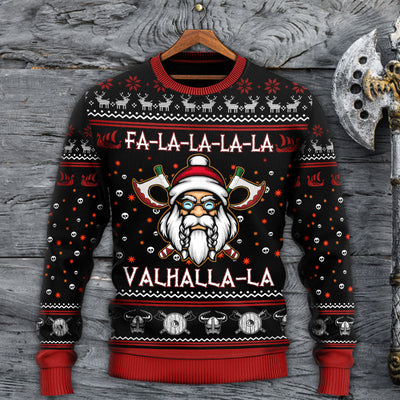 Viking Valhalla White And Red - Sweater - Ugly Christmas Sweaters - Owls Matrix LTD