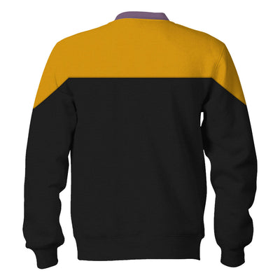 Star Trek Voyager Yellow Costume Cool - Sweater - Ugly Christmas Sweater