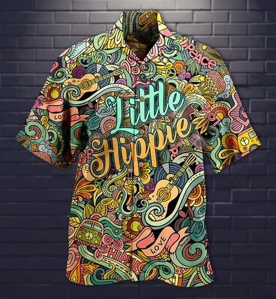 Hippie Music Love Guitar Peace Life Color Little Hippie - Hawaiian Shirt - Owls Matrix LTD