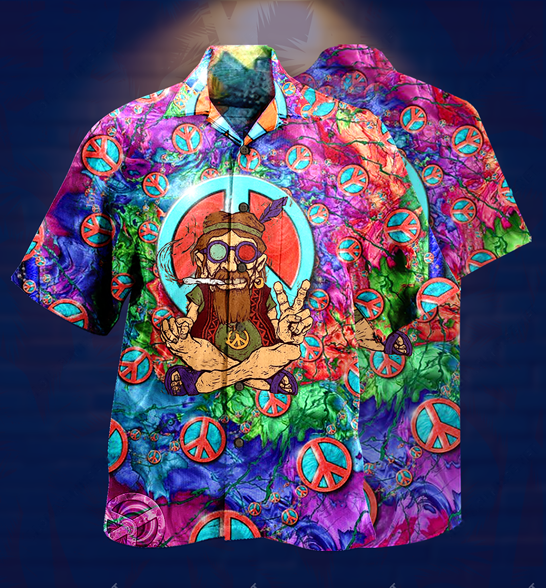 Hippie Peace Life Funny - Hawaiian Shirt - Owls Matrix LTD