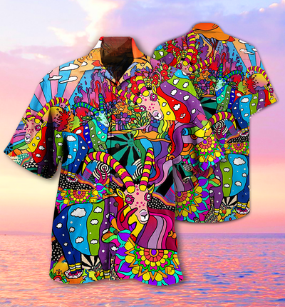 Hippie Deer Peace Love Life Color Amazing - Hawaiian Shirt - Owls Matrix LTD