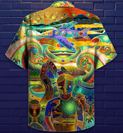 Hippie Peace Life Neon Color Amazing - Hawaiian Shirt - Owls Matrix LTD