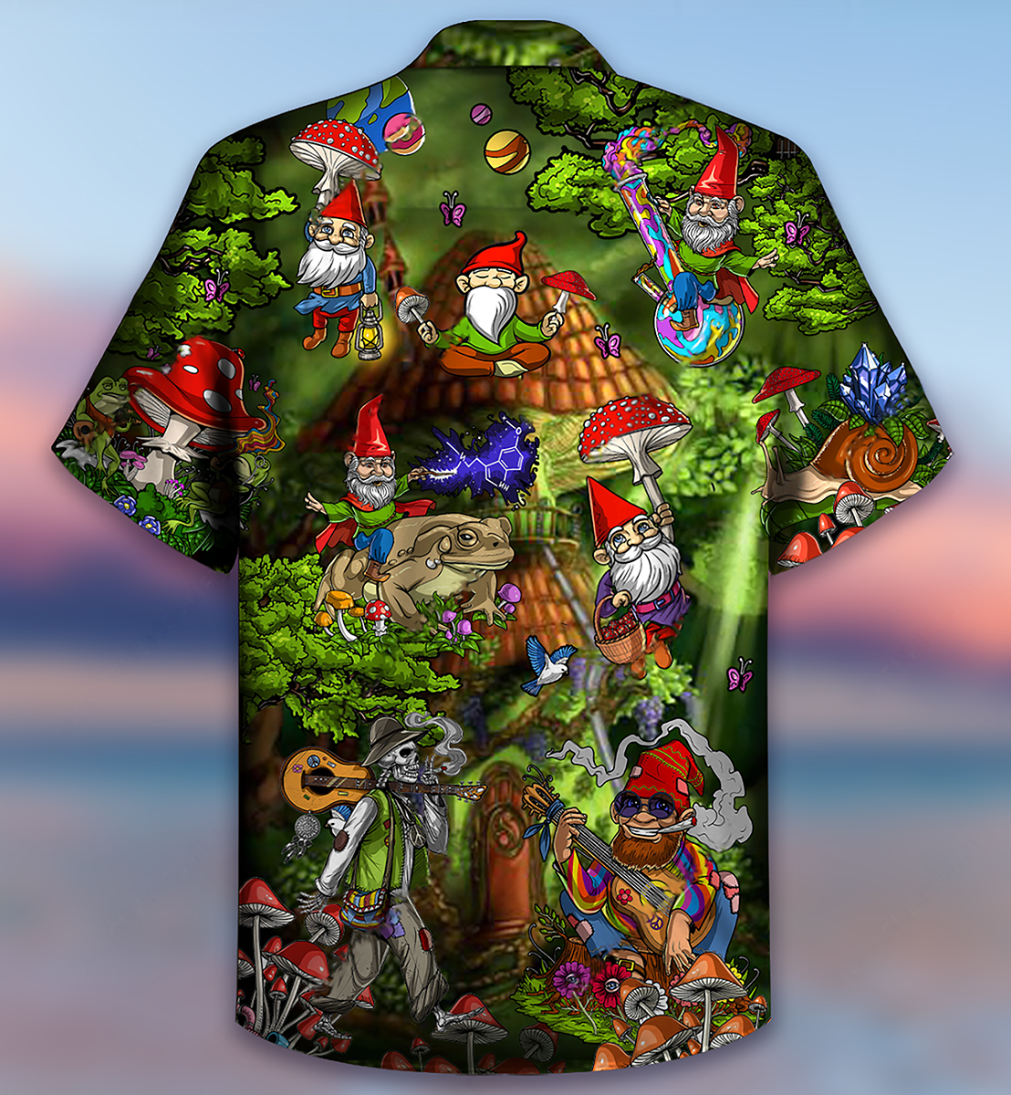 Hippie Mushroom Peace Love Life Color - Hawaiian Shirt - Owls Matrix LTD