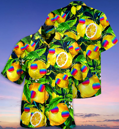 Hippie Funny Lemon Peace - Hawaiian Shirt - Owls Matrix LTD