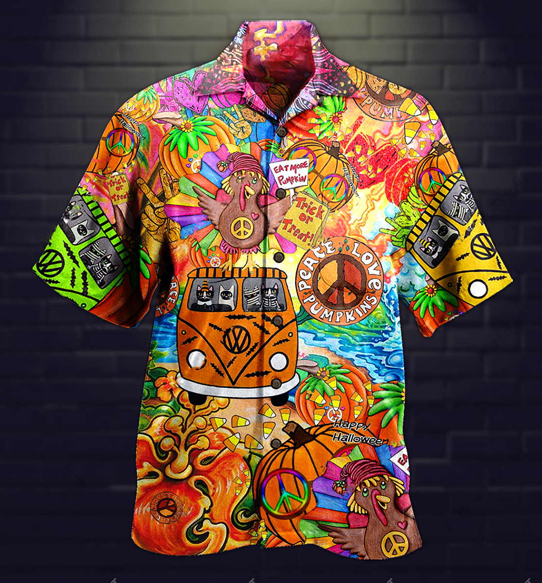 Hippie Pumpkins Mix Color - Hawaiian Shirt - Owls Matrix LTD