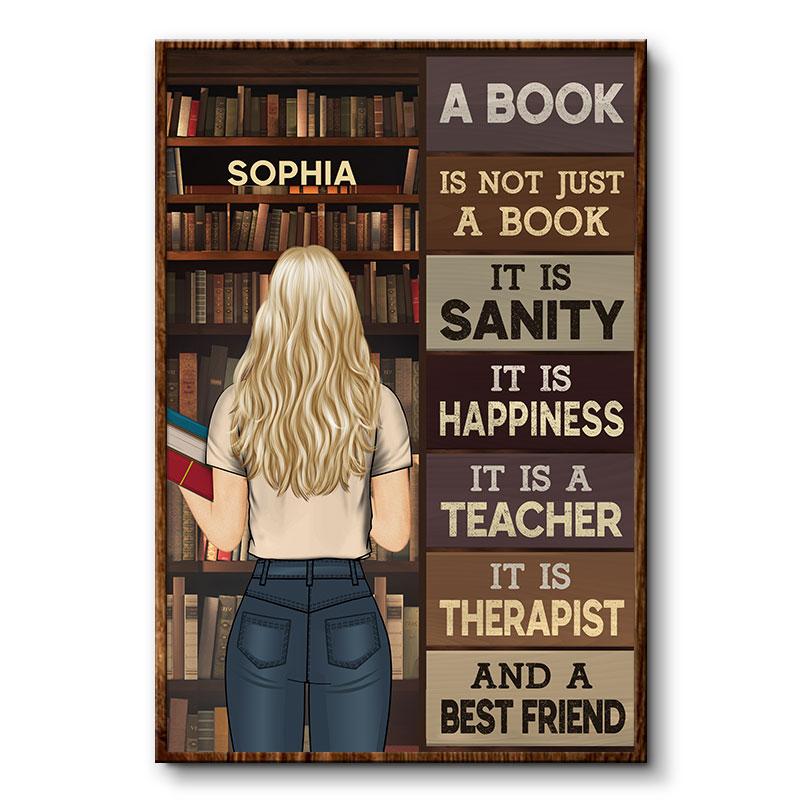 12x18 Inch Book A Book Is Not Just A Book It Is Sanity Reading Personalized - Vertical Poster - Owls Matrix LTD