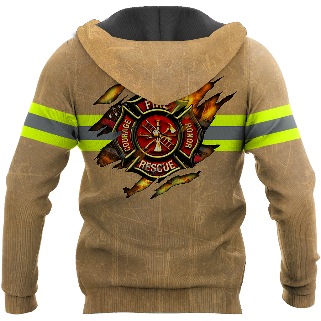 Firefighter Fire Honor Rescue Courage - Hoodie - Owls Matrix LTD