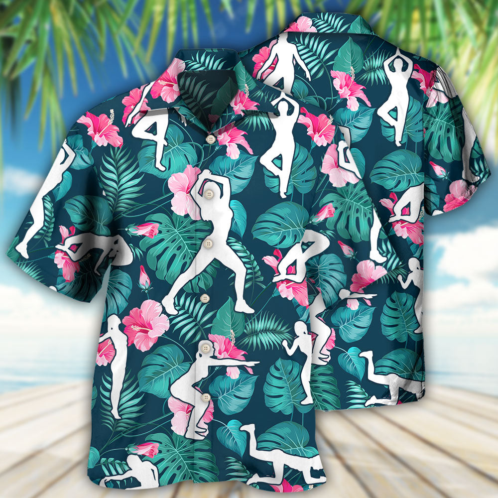 Aerobics Tropical Floral - Hawaiian Shirt - Owls Matrix LTD