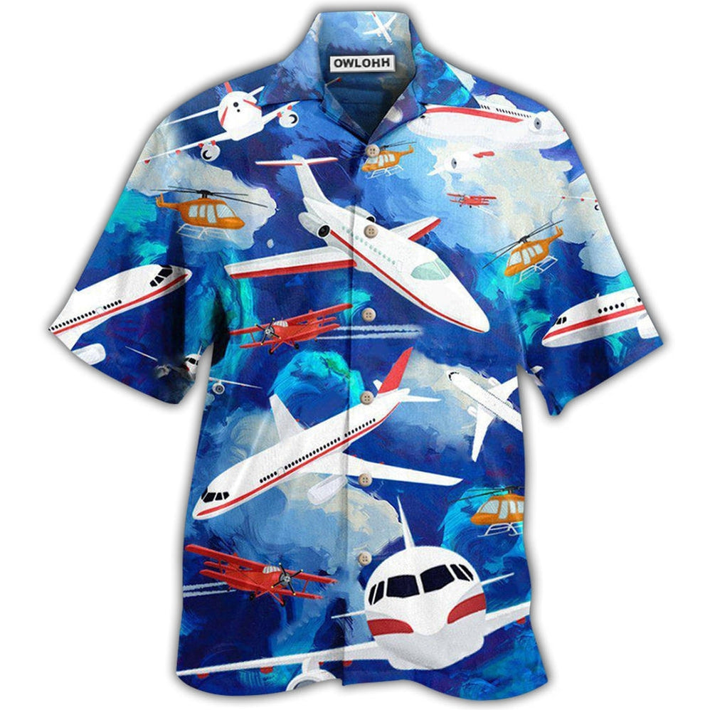 Hawaiian Shirt / Adults / S Airplane Life Is Simple Eat Sleep Fly In Sky - Hawaiian Shirt - Owls Matrix LTD