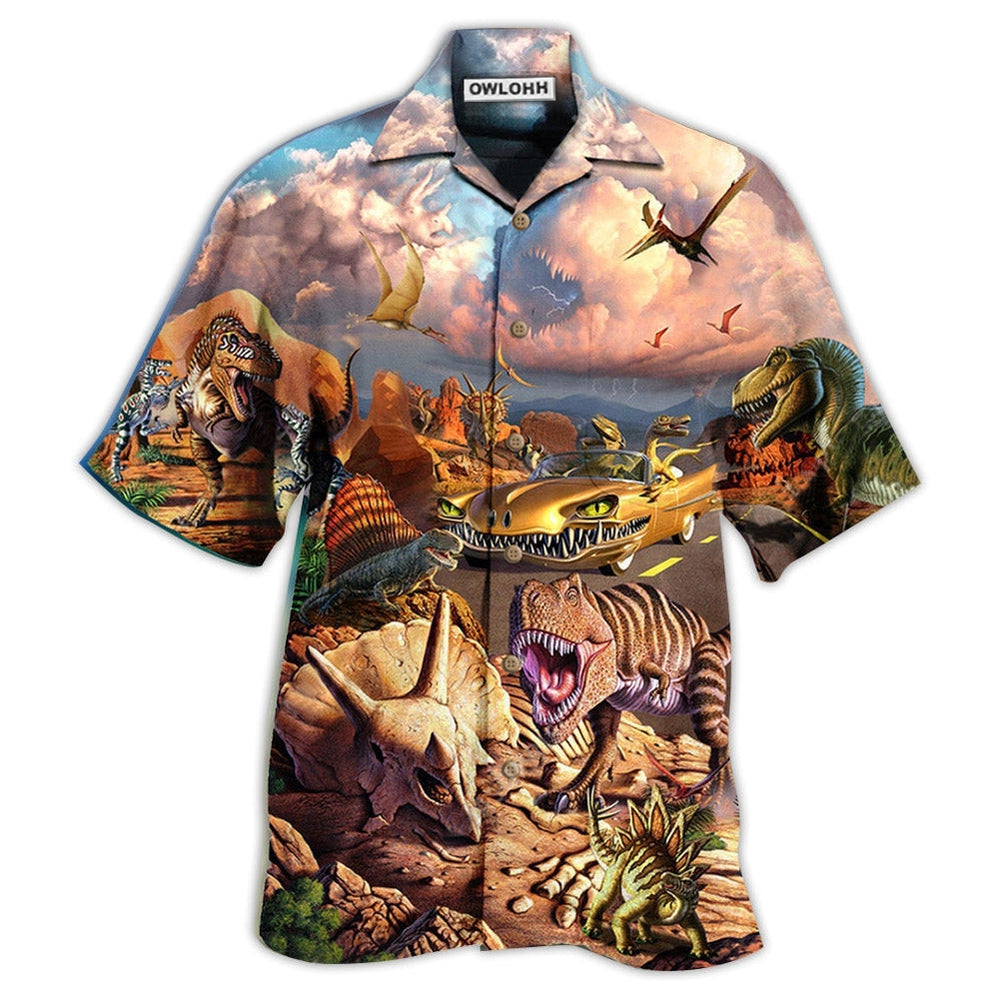 Hawaiian Shirt / Adults / S Dinosaur All Dinosaurs Go To Heaven - Hawaiian Shirt - Owls Matrix LTD