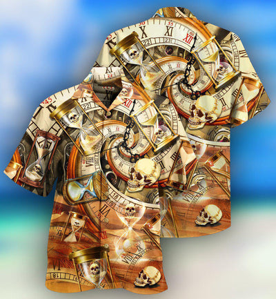 Skull All Knows Value Of Time - Hawaiian Shirt - Owls Matrix LTD