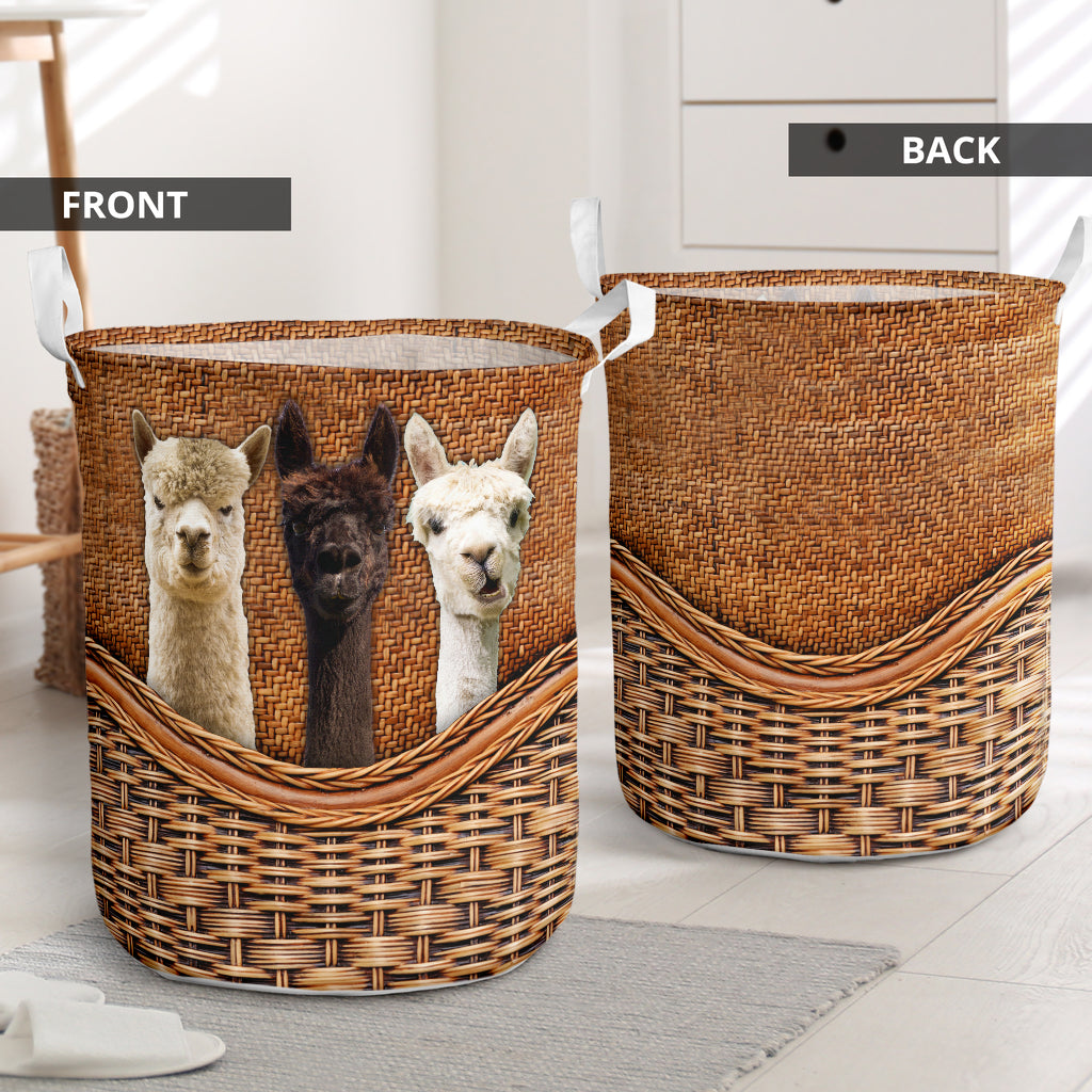 Alpaca 2 Rattan Teaxture - Laundry Basket - Owls Matrix LTD