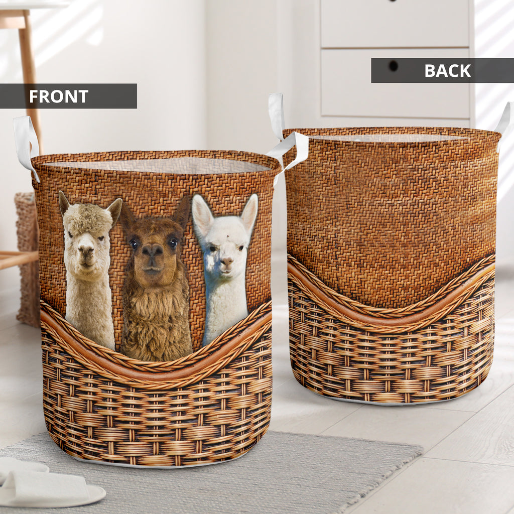 Alpaca 3 Rattan Teaxture - Laundry Basket - Owls Matrix LTD
