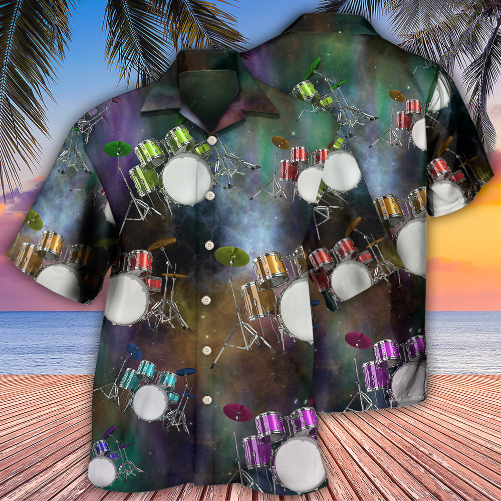 Drum Amazing Drums Galaxy Style - Hawaiian Shirt - Owls Matrix LTD