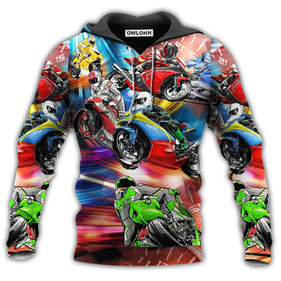 Unisex Hoodie / S Motorcycle Amazing Motorcycle Racing - Hoodie - Owls Matrix LTD
