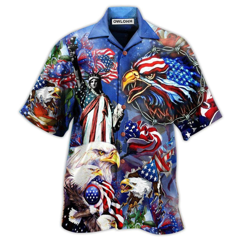Hawaiian Shirt / Adults / S America My Heat Beats True To My Country Patriotism - Hawaiian Shirt - Owls Matrix LTD