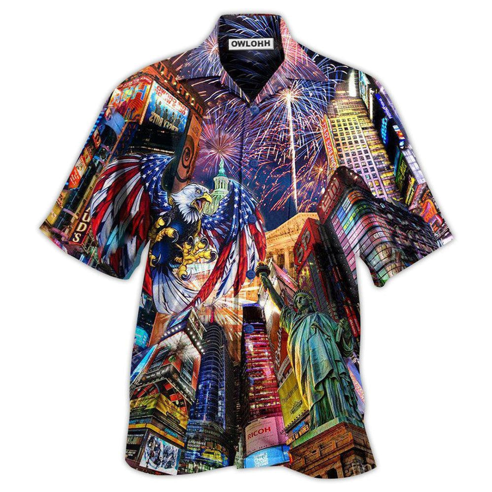 Hawaiian Shirt / Adults / S America New Years Day Firework Party - Hawaiian Shirt - Owls Matrix LTD
