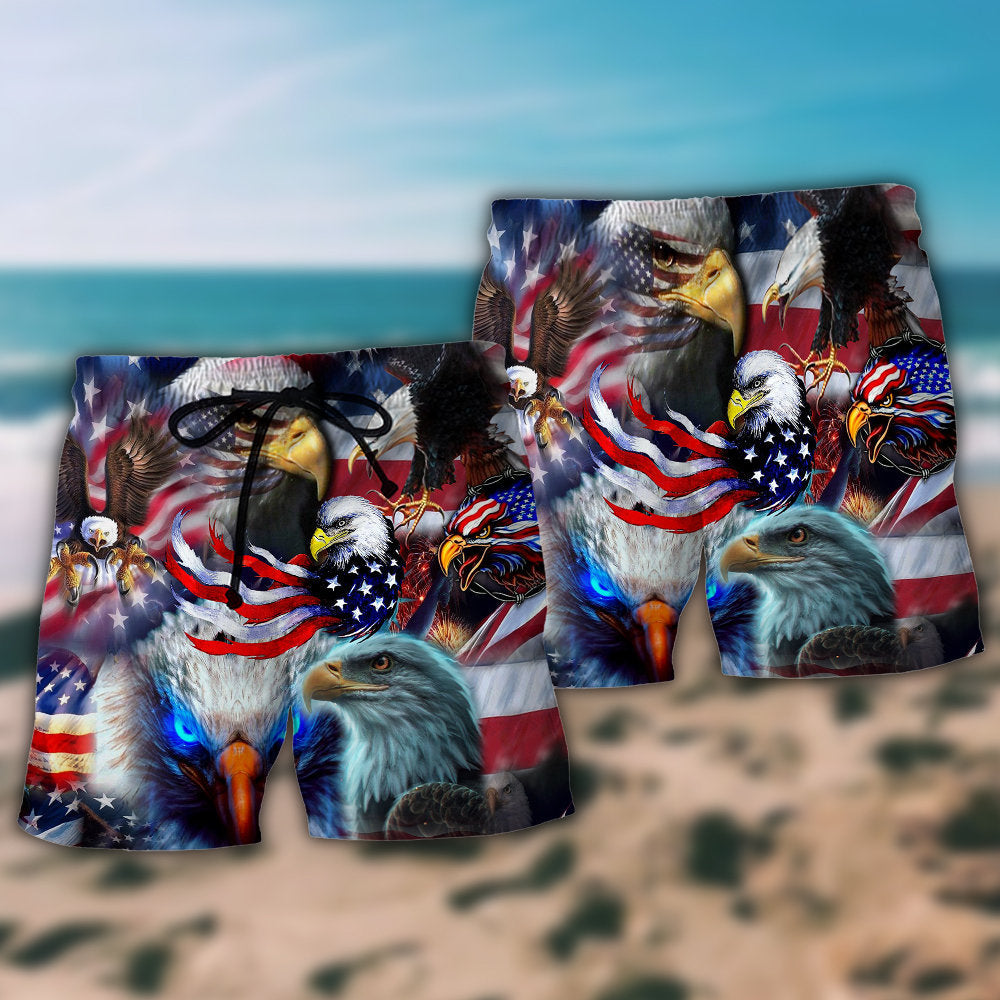 Eagle America Soar Like An Eagle - Beach Short - Owls Matrix LTD