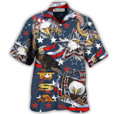 Hawaiian Shirt / Adults / S America Love Eagle Freedom Happy - Hawaiian Shirt - Owls Matrix LTD