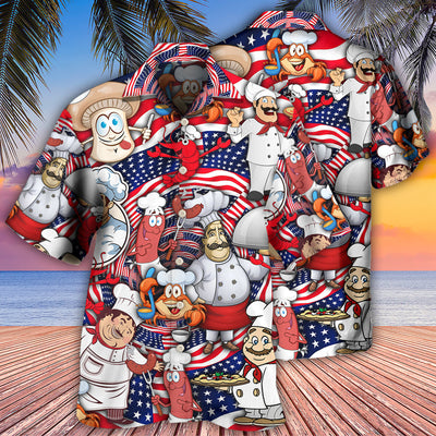 Chef Independence Day American Having Fun - Hawaiian Shirt - Owls Matrix LTD