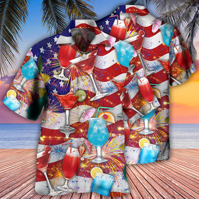 Cocktail Independence Day American Celebration - Hawaiian Shirt - Owls Matrix LTD