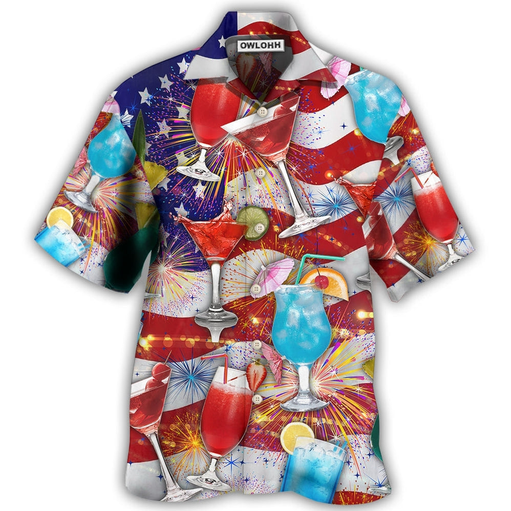 Hawaiian Shirt / Adults / S Cocktail Independence Day American Celebration - Hawaiian Shirt - Owls Matrix LTD
