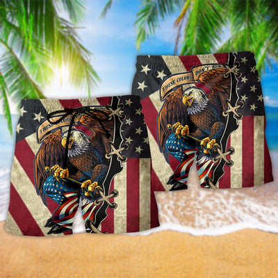 America Eagle Fly Flag - Beach Short - Owls Matrix LTD