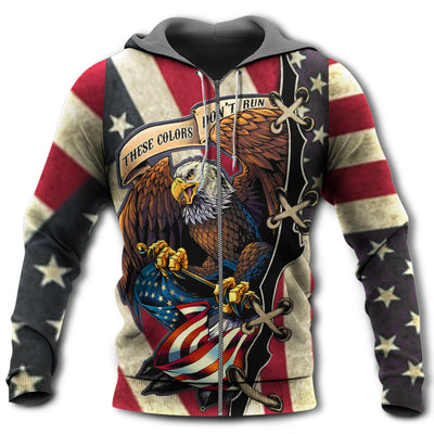 Zip Hoodie / S American Eagle Fly Flag - Hoodie - Owls Matrix LTD