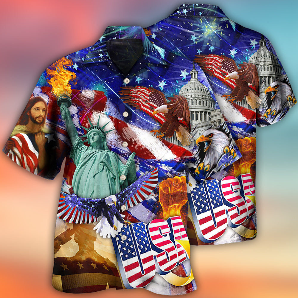 America Independence Day - Hawaiian Shirt - Owls Matrix LTD