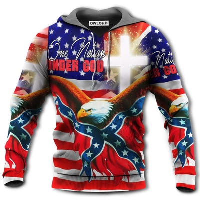 Unisex Hoodie / S American One Nation Under God Patriotism - Hoodie - Owls Matrix LTD