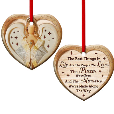 Angel The Best Things In Life Are The People We Love - Heart Ornament - Owls Matrix LTD