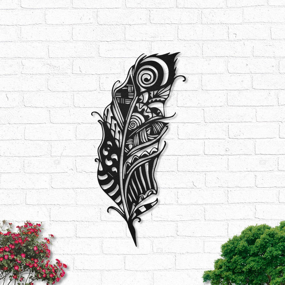Feather Pattern Art So Cool - Led Light Metal - Owls Matrix LTD