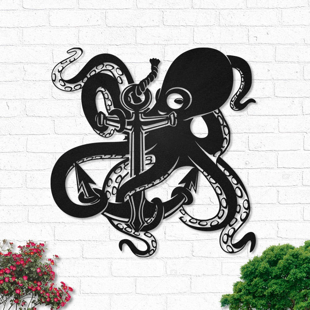 Octopus With Anchor Style - Led Light Metal - Owls Matrix LTD