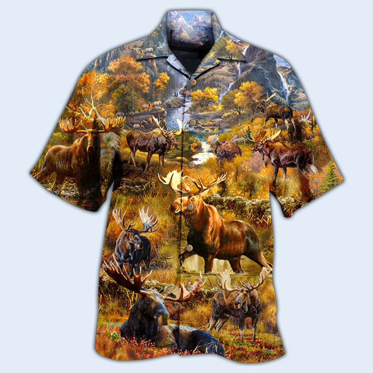 Moose Spend Time In The Woods - Hawaiian Shirt - Owls Matrix LTD