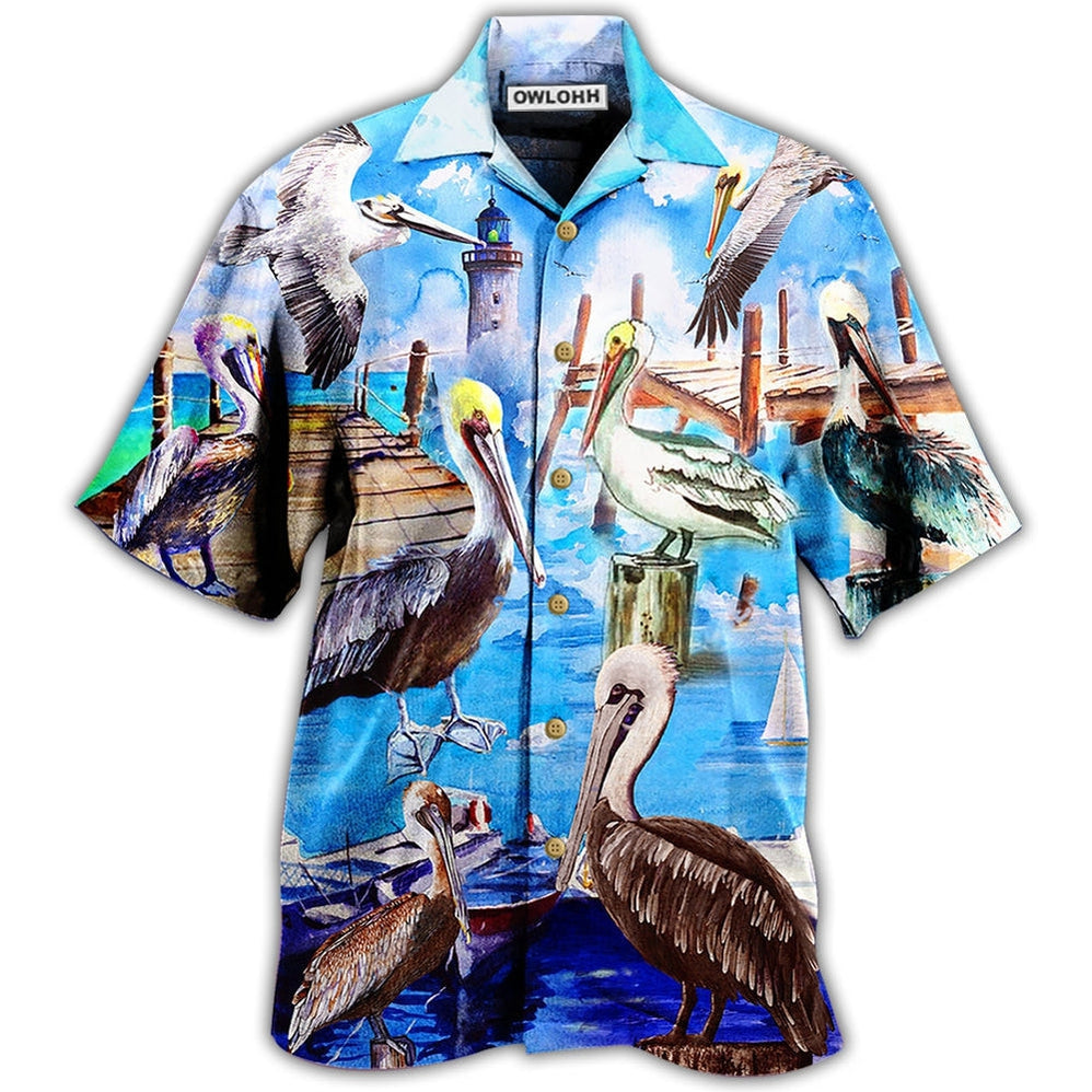 Hawaiian Shirt / Adults / S Pelican Animals Love Beach And Beach Love Them Too Much - Hawaiian Shirt - Owls Matrix LTD