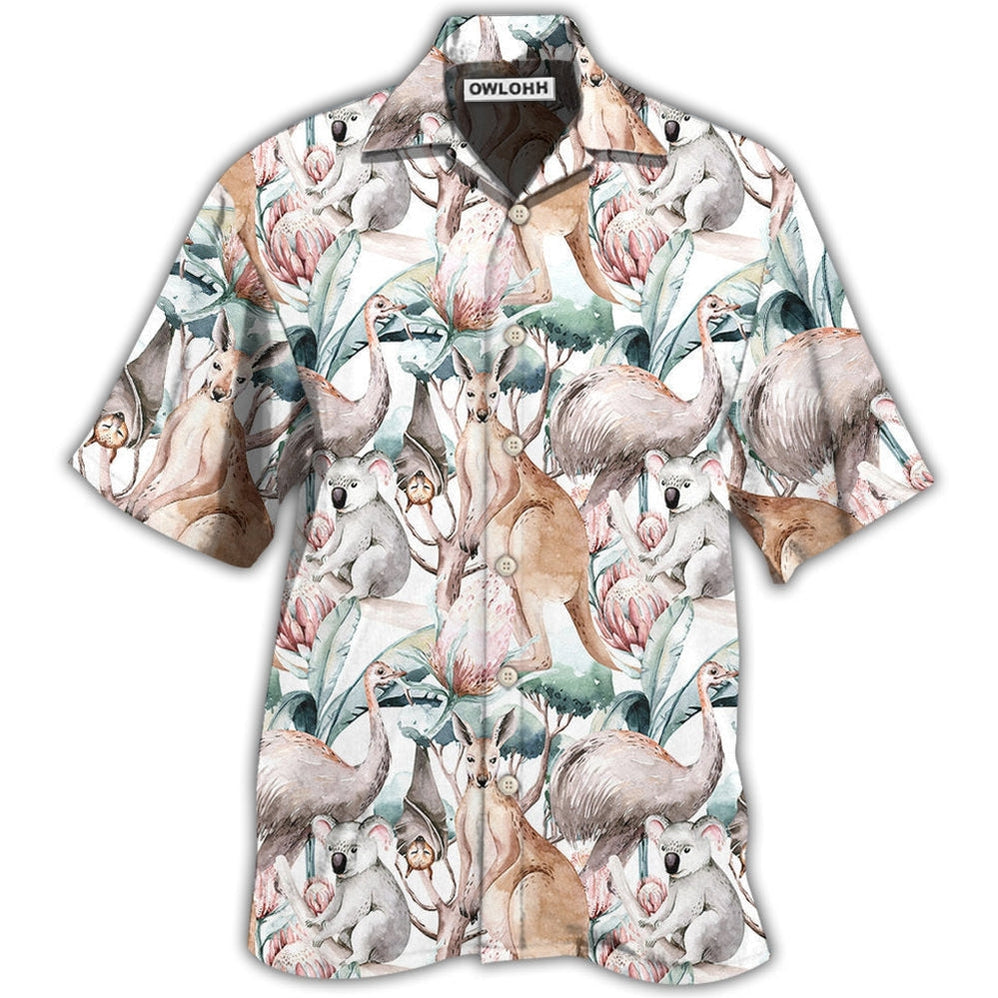 Hawaiian Shirt / Adults / S Kangaroo Animals Lovely Kangaroo - Hawaiian Shirt - Owls Matrix LTD