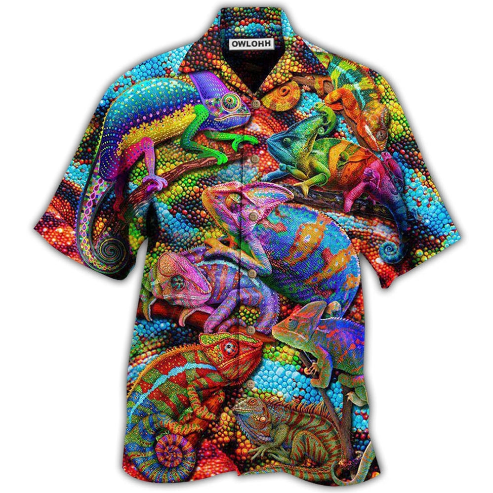 Hawaiian Shirt / Adults / S Chameleon Animals My Chameleon Really Looks Up To Me And I Love Style - Hawaiian Shirt - Owls Matrix LTD