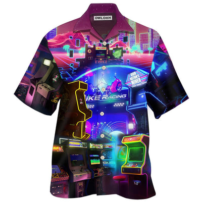 Hawaiian Shirt / Adults / S Game Arcade Gaming Make Me Happy - Hawaiian Shirt - Owls Matrix LTD