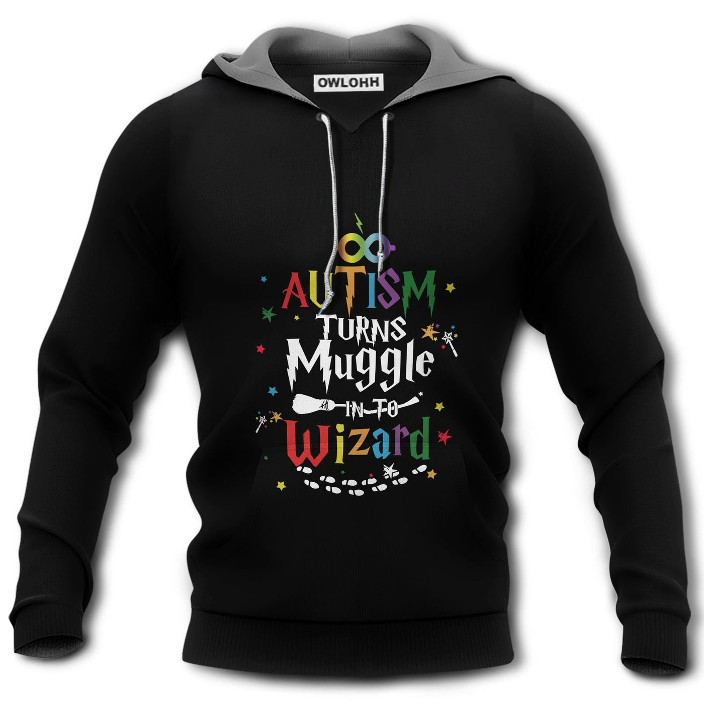 Unisex Hoodie / S Autism Turns Muggle into Wizard - Hoodie - Owls Matrix LTD