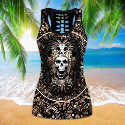 Aztec Warrior Mexican Skull - Tank Top Hollow - Owls Matrix LTD