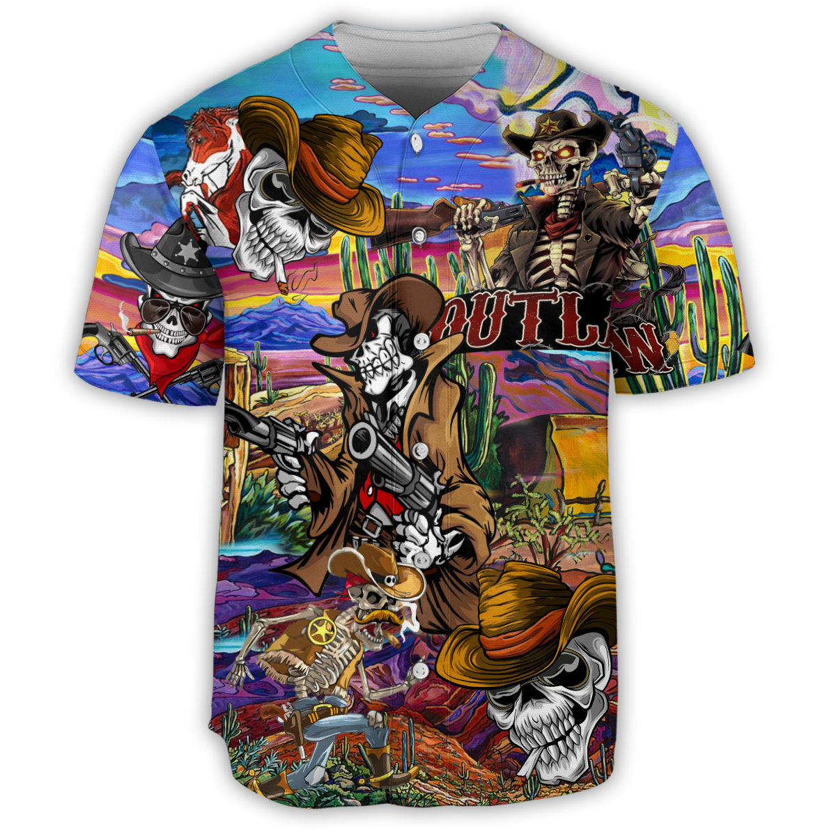 S Cowboy Pirates Skull Love Life Cool - Baseball Jersey - Owls Matrix LTD