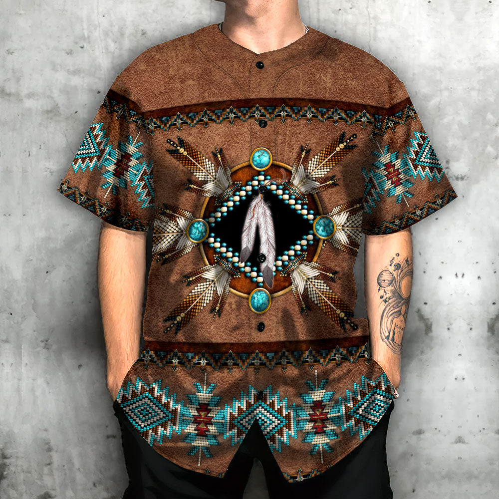 Native American With Leather Style - Baseball Jersey - Owls Matrix LTD