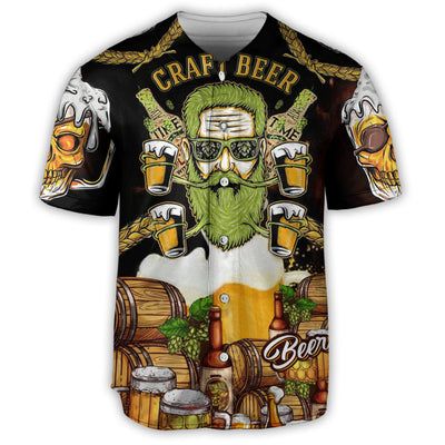 S Beer Skull Craft Beer - Baseball Jersey - Owls Matrix LTD