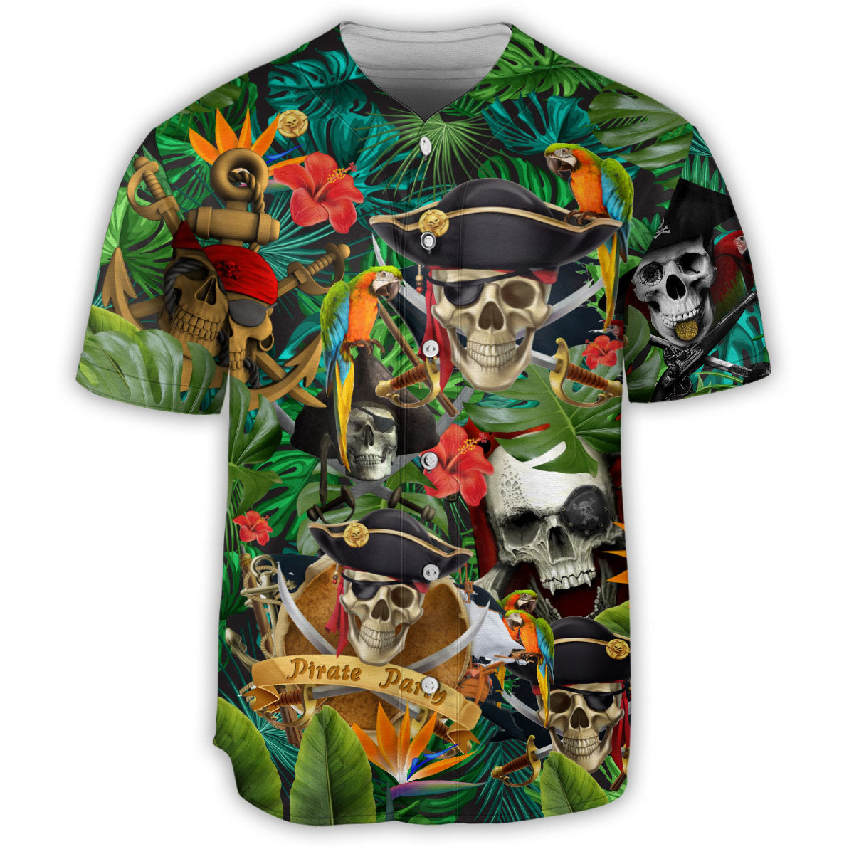 S Skull Pirates Make Ledgends - Baseball Jersey - Owls Matrix LTD