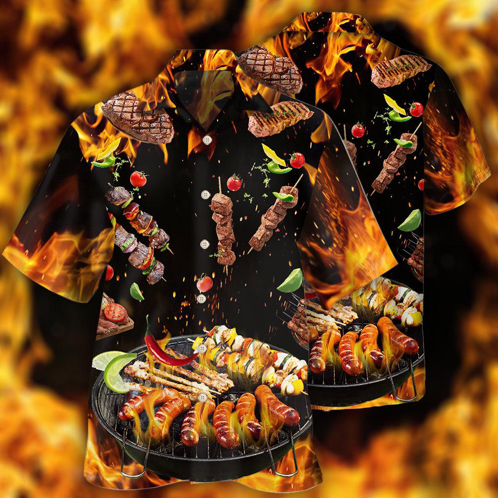 BBQ Hot Fire - Hawaiian Shirt - Owls Matrix LTD